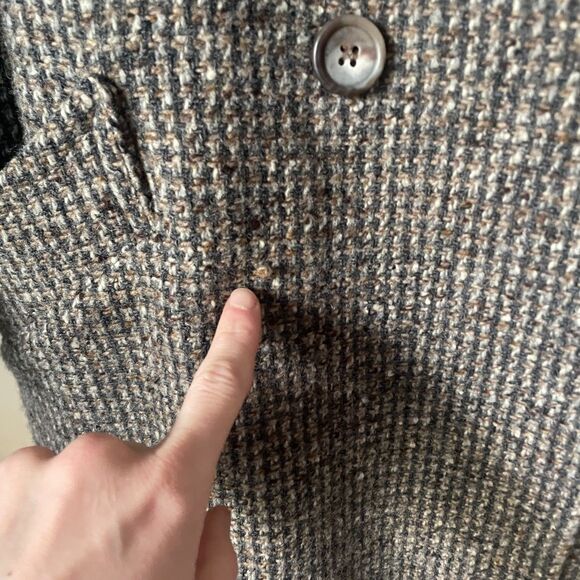 Vintage Land's End 100% wool coat women's size 8P dark academia noir - Picture 7 of 8